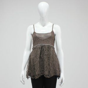 Vero Moda Women Brown Lace Strap Top